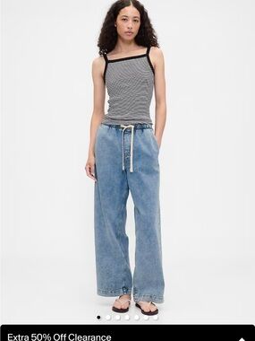 GAP Factory Light Blue Wide Leg Denim Pants